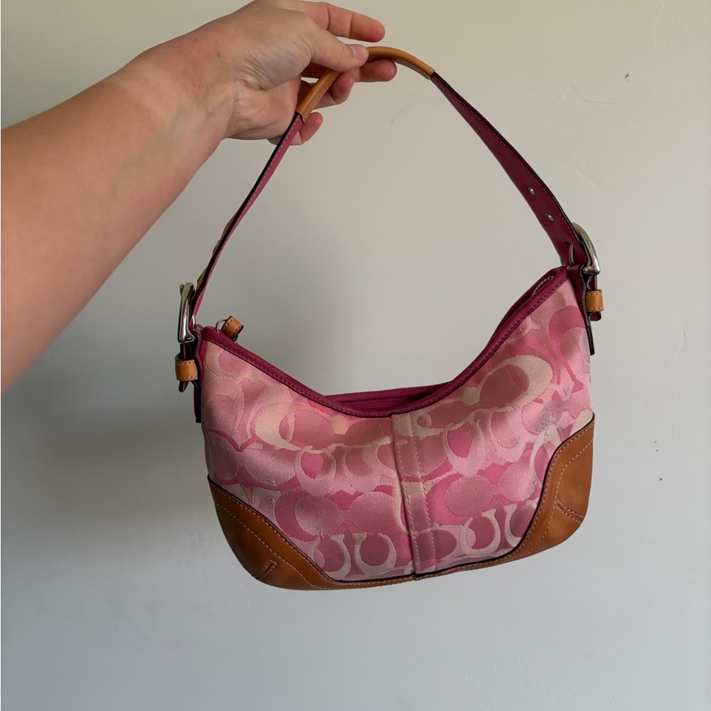 Y2K Coach Soho Pink Optic Signature Mini Bag Vintage Leather Purse